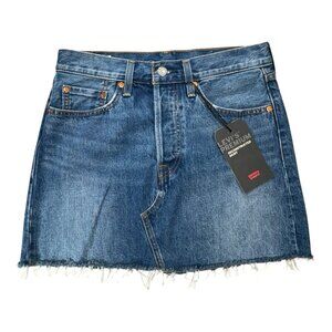 Levi’s Premium Deconstructed Denim Mini Skirt 28 Y2K Coastal Cowgirl NWT